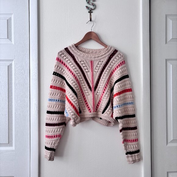 Callahan Kasey Crewneck Sweater in Ivory Multi Stripe - Picture 3 of 7